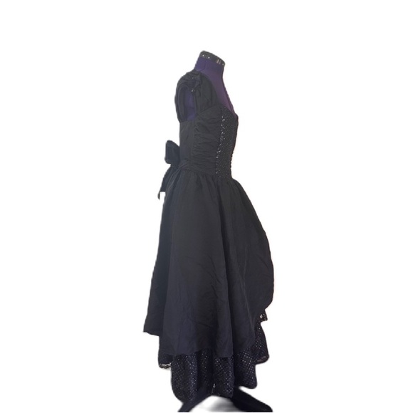 Gunne Sax Jessica McClintock Black Lace Sparkle Dress - Picture 2 of 16